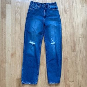 Just Black Denim Dad Jeans, Size: 27, Wash: Dark